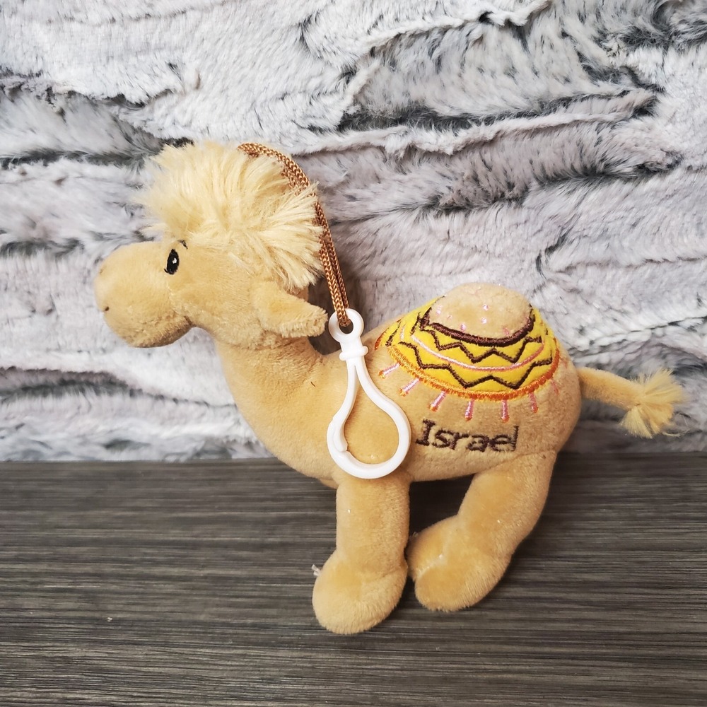 Stuffed Plush Camel Backpack Clip Israel Embroidered Saddle Souvenir Mini Animal